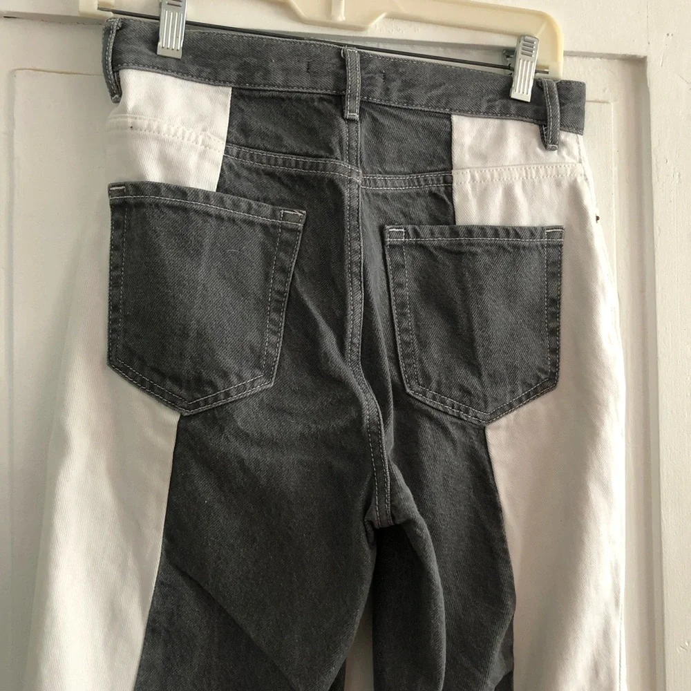 PacSun Color Block High Rise Straight Leg Jeans